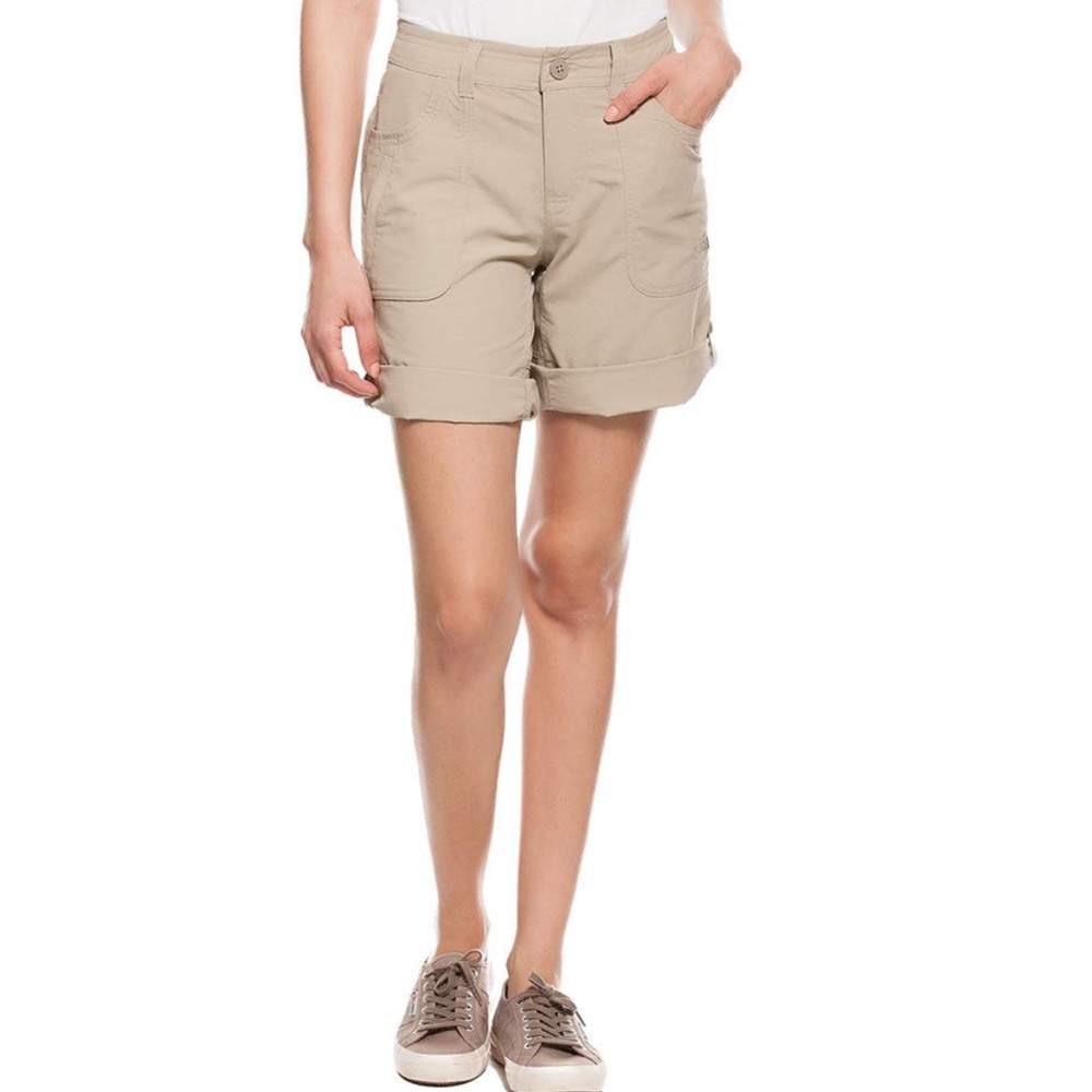The North Face Women's Sunnyside Dune Beige Cargo Shorts 14 Long